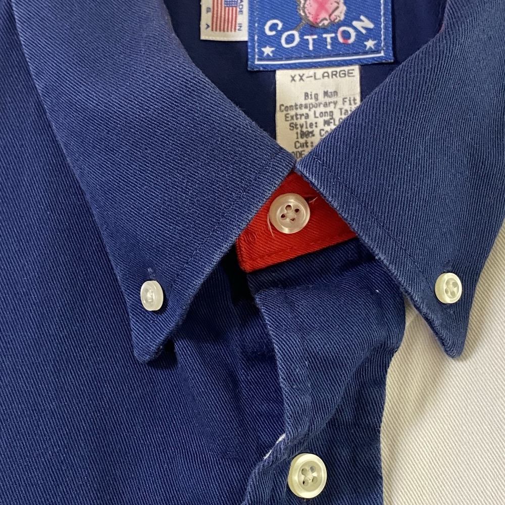 Texas Cotton Shirt Mens XXL Texas Flag Button Down Long Sleeve Made USA Western - Picture 6 of 12